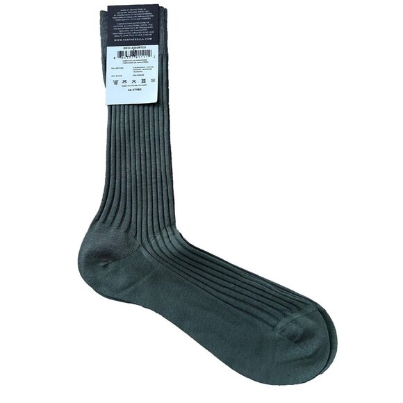 Pantherella Cotton Blend Rib Socks Army Green ( M ) - Picture 2 of 2